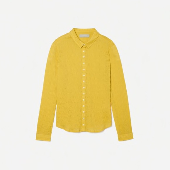 NWOT Everlane The Button Smock Top. Size 2. Color Super Lemon. - Picture 5 of 9